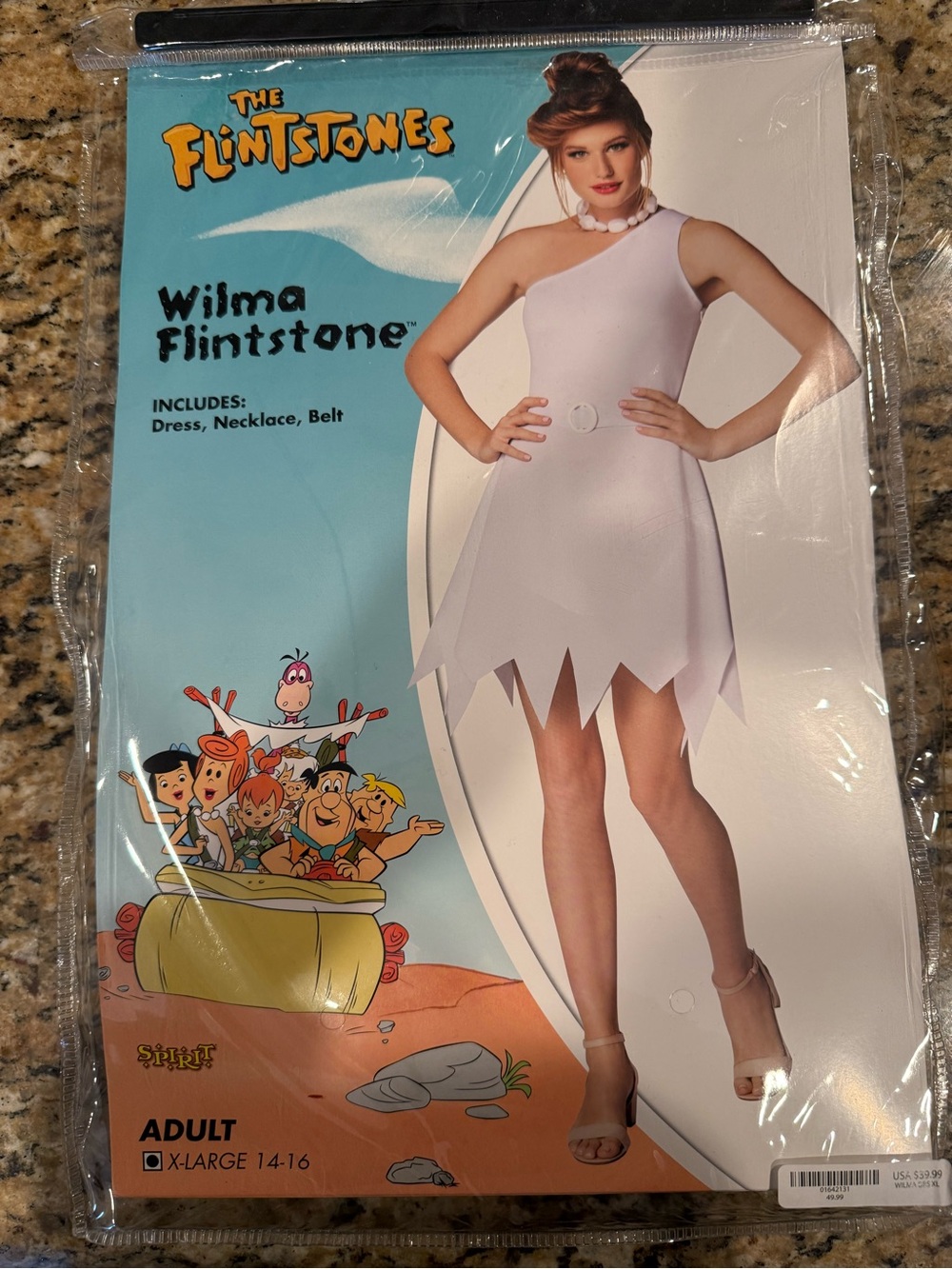 Spirit Halloween Adult Wilma Flintstone halloween cosplay Costume XL 14/16